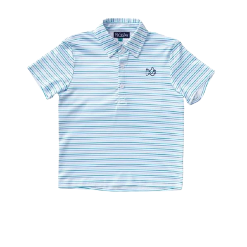 PRODOH PRODOH Boy's Polo in Turquoise Stripe
