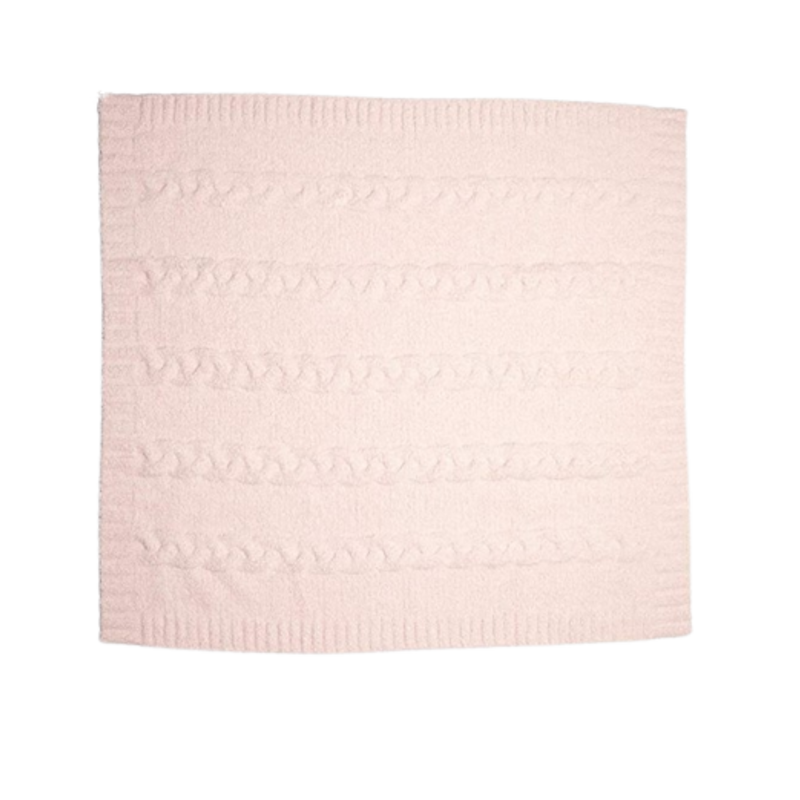 Barefoot Dreams Barefoot Dreams CozyChic Heathered Cable Blanket - Pink