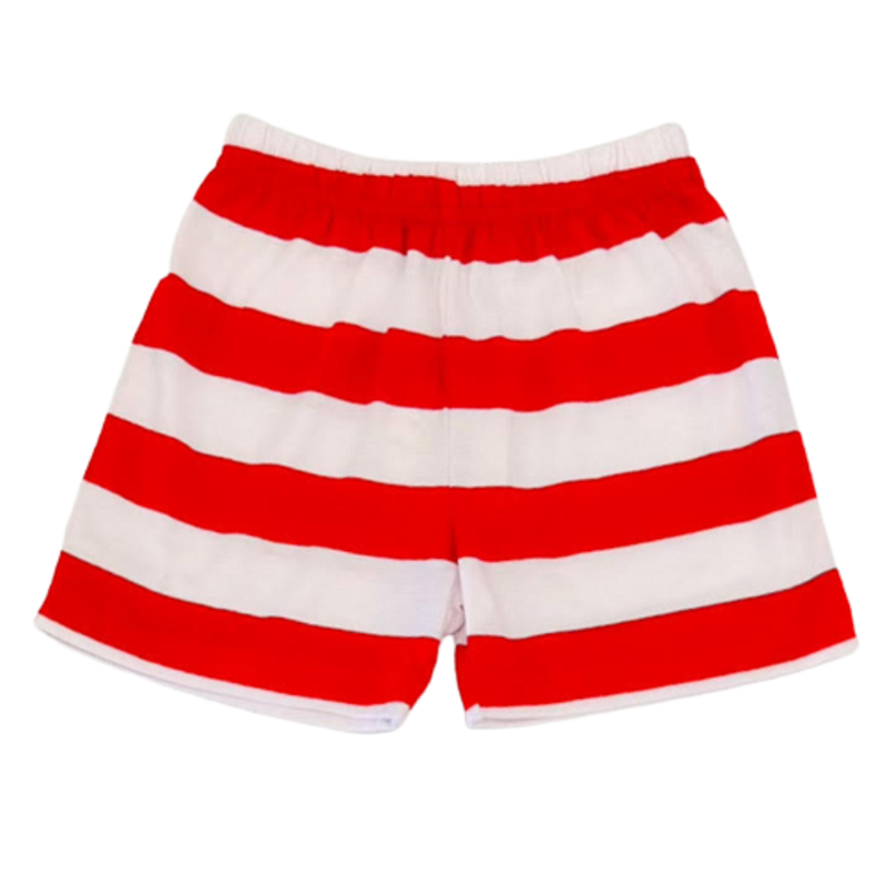 Luigi Luigi Jersey Wide Stripe Deep Red/White Shorts