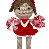 Zubels Zubels Cheerleader Bamboo Crochet Rattle - Red & White