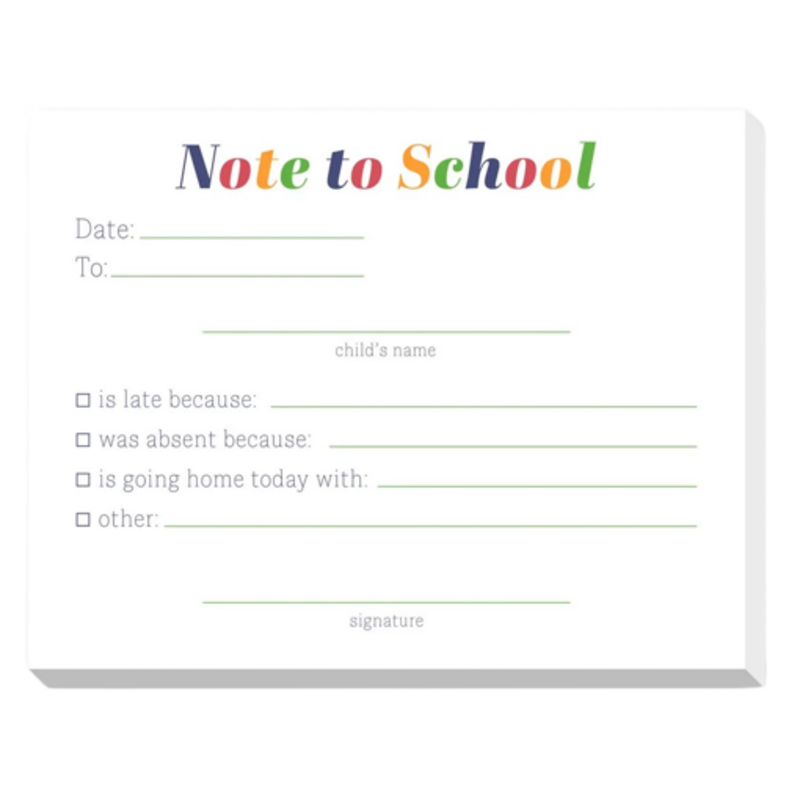 Note to School Dittie Notepad