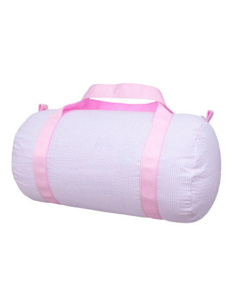 Mint Mint Seersucker Medium Duffel - Pink