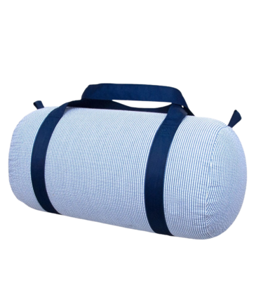 Mint Mint Seersucker Medium Duffel - Navy