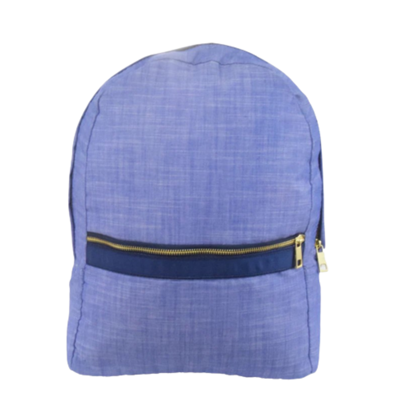 Mint Mint Seersucker Medium Backpack - Navy Chambray