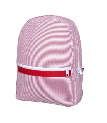 Mint Mint Seersucker Medium Backpack - Red