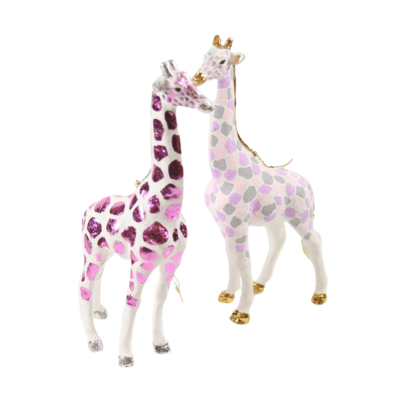 Cody Foster & Co Purple & Gray Giraffe Ornament