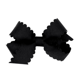 Wee Ones Wee Ones Mini Black Scallop Edge Bow