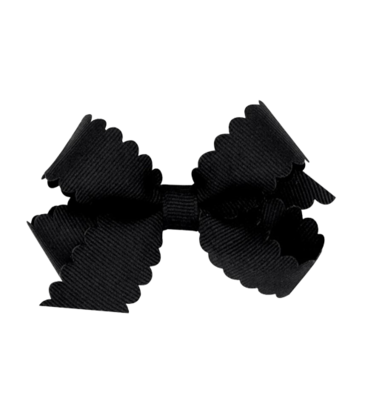 Wee Ones Wee Ones Mini Black Scallop Edge Bow