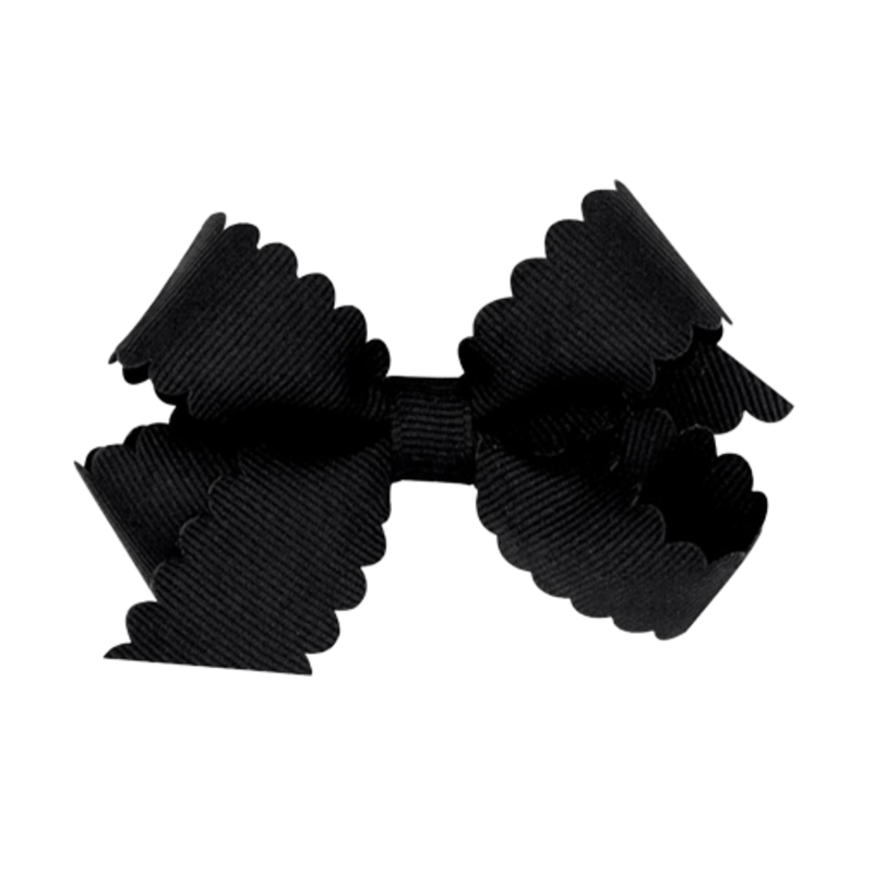 Wee Ones Wee Ones Mini Black Scallop Edge Bow