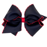 Wee Ones Wee Ones King Navy/Red Moonstitch Bow