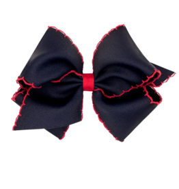Wee Ones Wee Ones King Navy/Red Moonstitch Bow