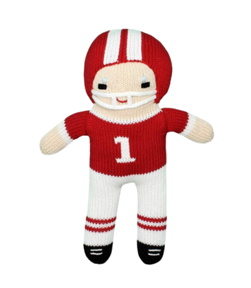 Zubels Zubels 12" Football Player Knit Doll - Red & White