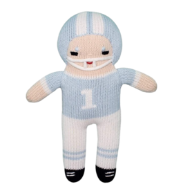 Zubels Zubels 12" Football Player Knit Doll - Light Blue & White