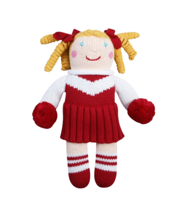 Zubels Zubels 12" Cheerleader Knit Doll - Red & White
