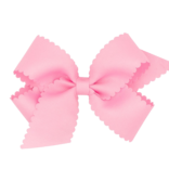 Wee Ones Wee Ones Medium Pearl Pink Scallop Edge Bow