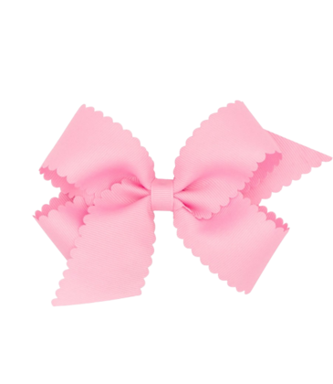 Wee Ones Wee Ones Medium Pearl Pink Scallop Edge Bow