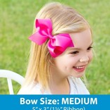 Wee Ones Wee Ones Medium Pearl Pink Scallop Edge Bow