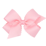 Wee Ones Wee Ones Medium Light Pink Scallop Edge Bow