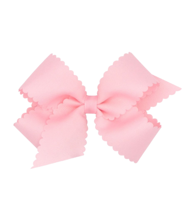Wee Ones Wee Ones Medium Light Pink Scallop Edge Bow