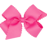 Wee Ones Wee Ones Medium Hot Pink Scallop Edge Bow