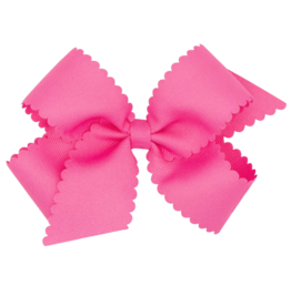 Wee Ones Wee Ones Medium Hot Pink Scallop Edge Bow