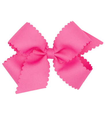 Wee Ones Wee Ones Medium Hot Pink Scallop Edge Bow