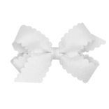 Wee Ones Wee Ones Mini White Scallop Edge Bow