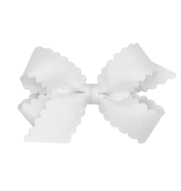 Wee Ones Wee Ones Mini White Scallop Edge Bow