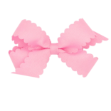 Wee Ones Wee Ones Mini Pearl Pink Scallop Edge Bow