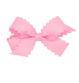 Wee Ones Wee Ones Mini Pearl Pink Scallop Edge Bow