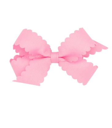 Wee Ones Wee Ones Mini Pearl Pink Scallop Edge Bow