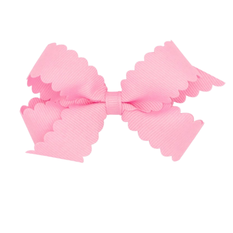 Wee Ones Wee Ones Mini Pearl Pink Scallop Edge Bow