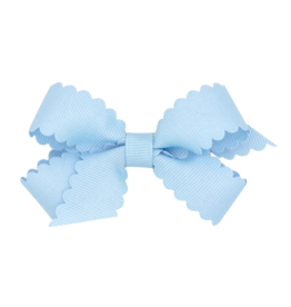 Wee Ones Wee Ones Mini Millennium Blue Scallop Edge Bow