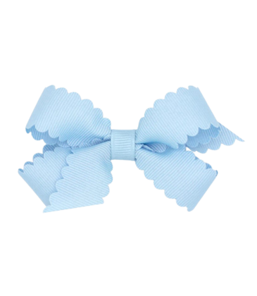 Wee Ones Wee Ones Mini Millennium Blue Scallop Edge Bow