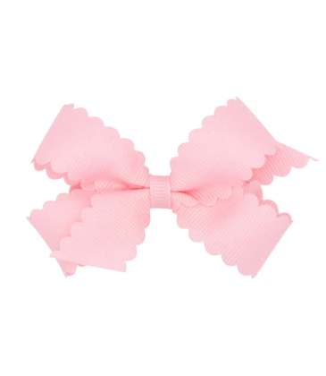 Wee Ones Wee Ones Mini Light Pink Scallop Edge Bow