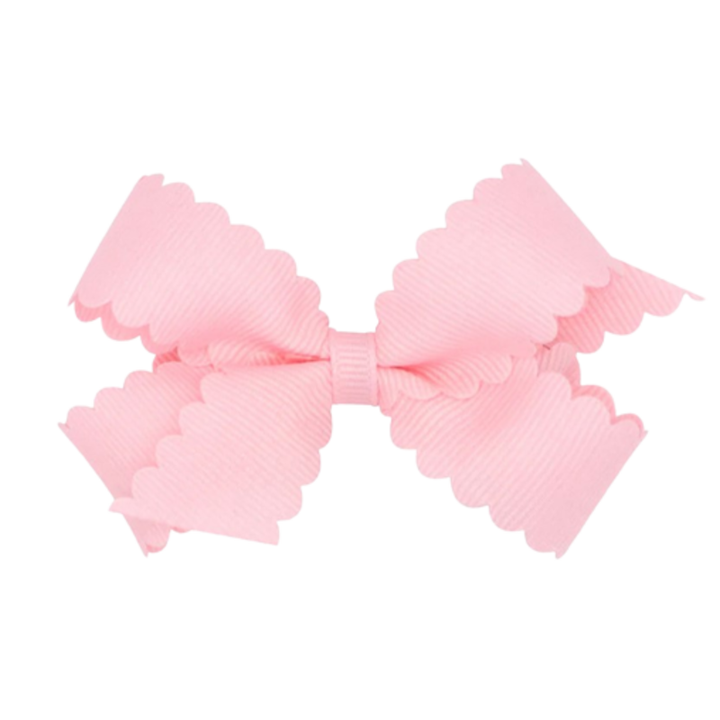 Wee Ones Wee Ones Mini Light Pink Scallop Edge Bow
