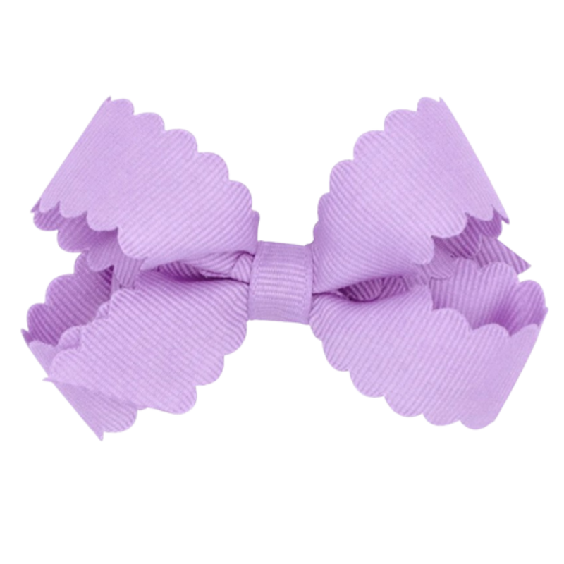 Wee Ones Wee Ones Mini Light Orchid Scallop Edge Bow