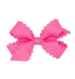 Wee Ones Wee Ones Mini Hot Pink Scallop Edge Bow
