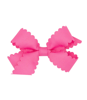 Wee Ones Wee Ones Mini Hot Pink Scallop Edge Bow