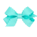 Wee Ones Wee Ones Mini New Aqua Scallop Edge Bow