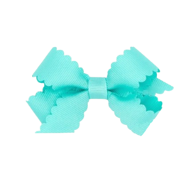 Wee Ones Wee Ones Mini New Aqua Scallop Edge Bow
