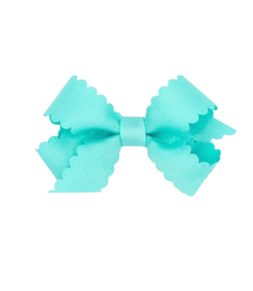 Wee Ones Wee Ones Mini New Aqua Scallop Edge Bow