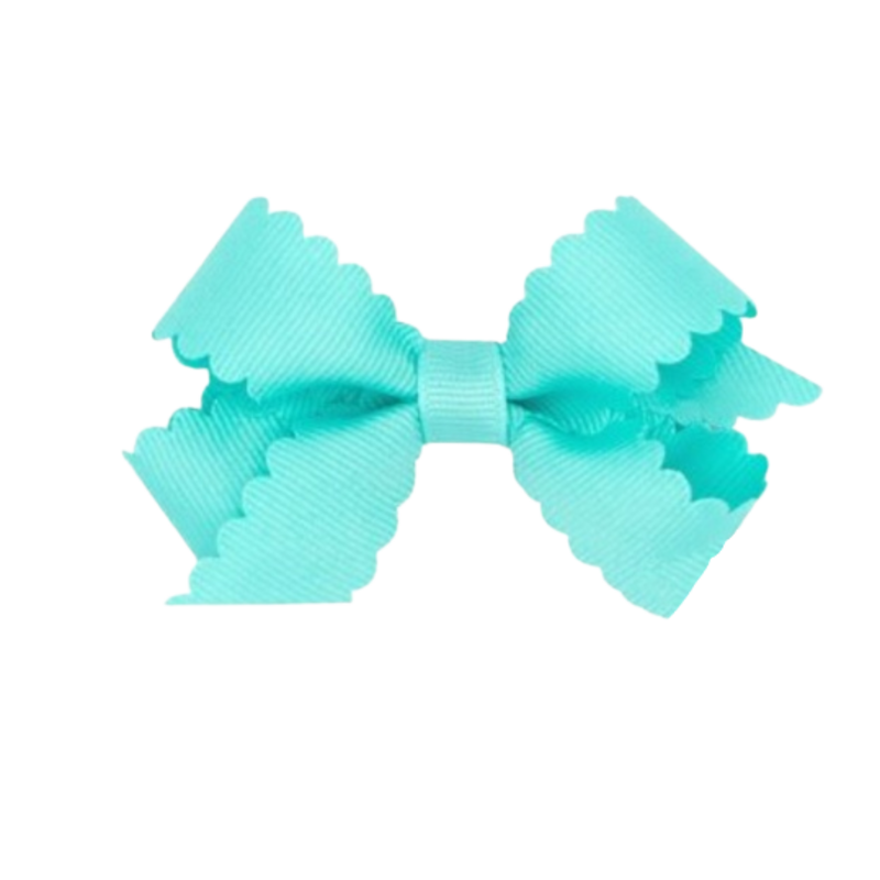 Wee Ones Wee Ones Mini New Aqua Scallop Edge Bow