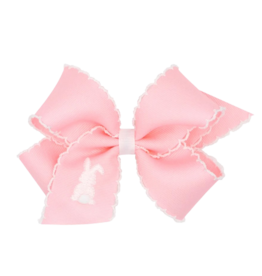 Wee Ones Wee Ones King Lt Pink w/ Embroidered White Bunny Bow