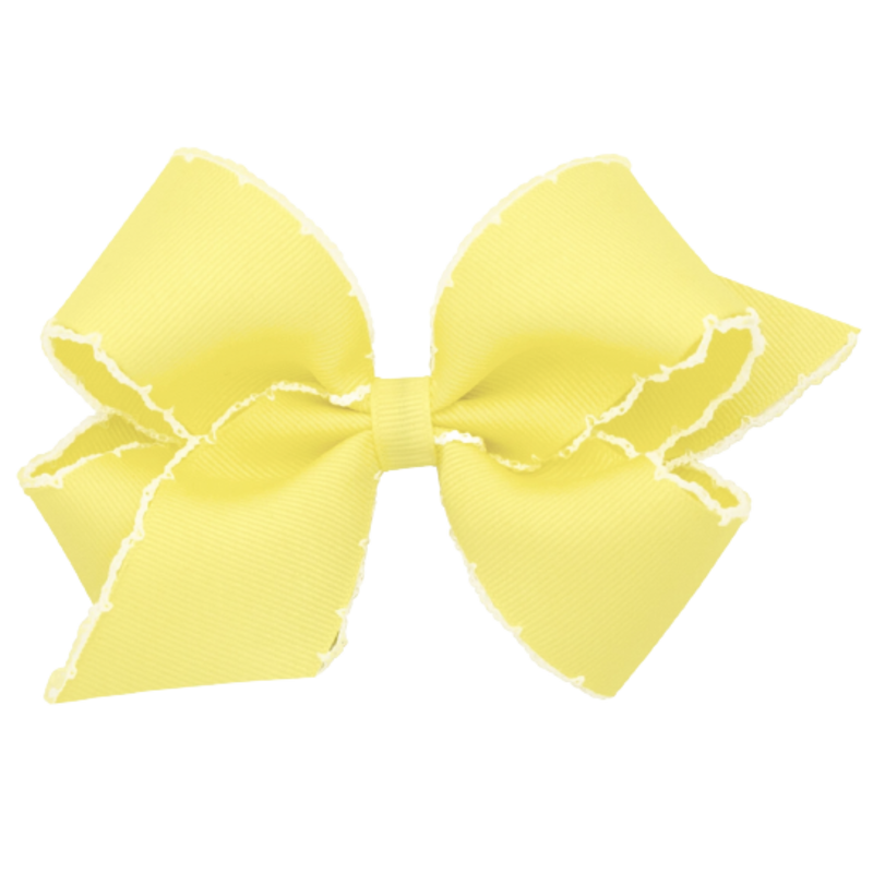 Wee Ones Wee Ones King Light Yellow/White Moonstitch Bow
