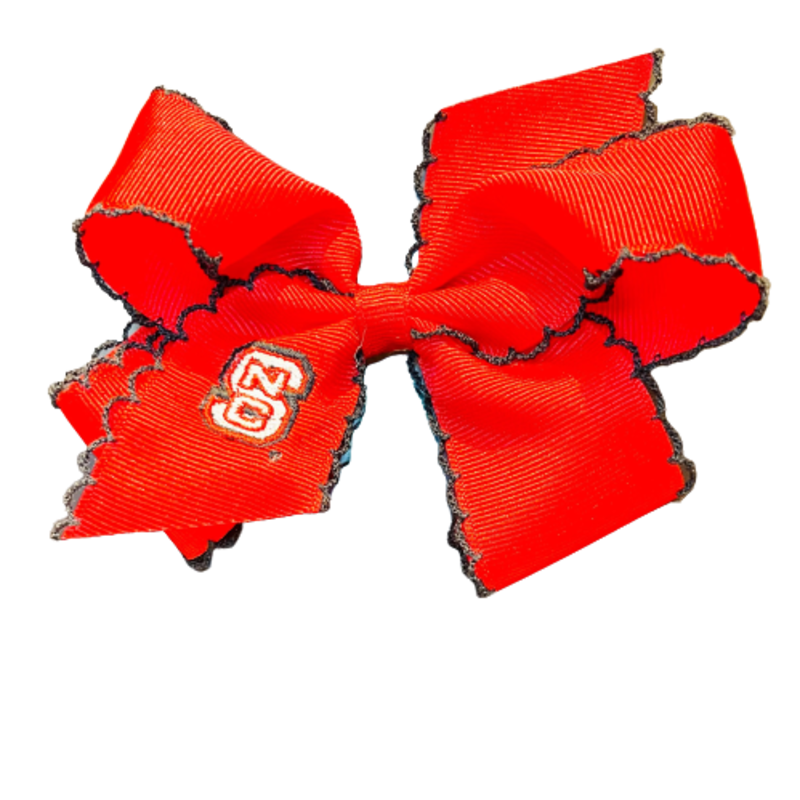 Wee Ones Wee Ones King NC State Embroidered Bow
