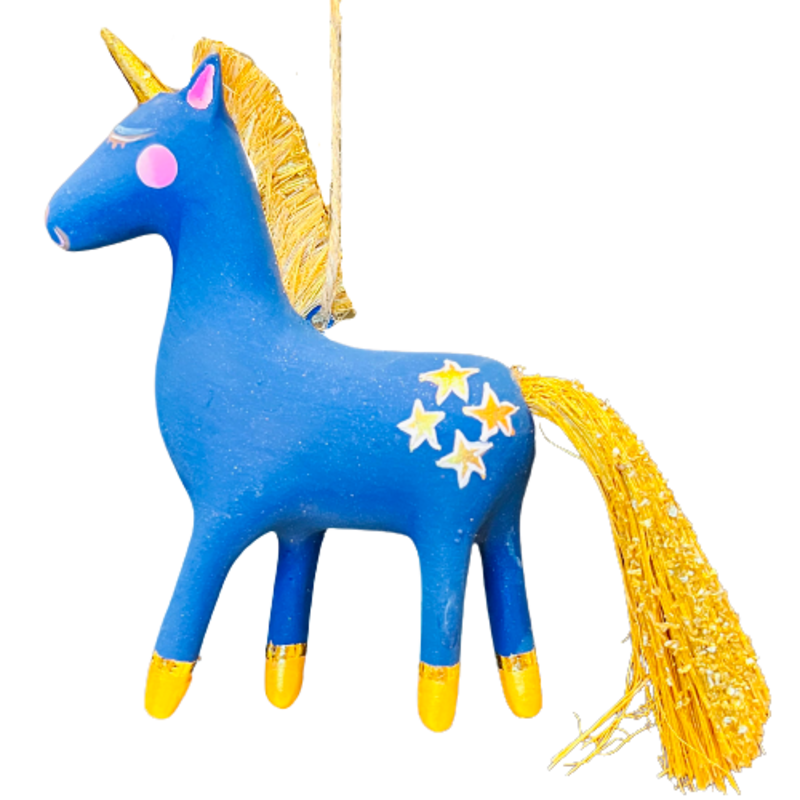 Glitterville Indigo Unicorn Ornament