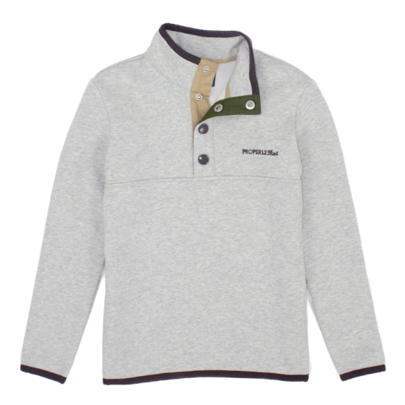 Properly Tied Properly Tied Carter Pullover - Light Heather Grey