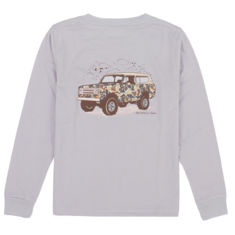 Properly Tied Properly Tied Ice Grey LS Tee - Camo Truck