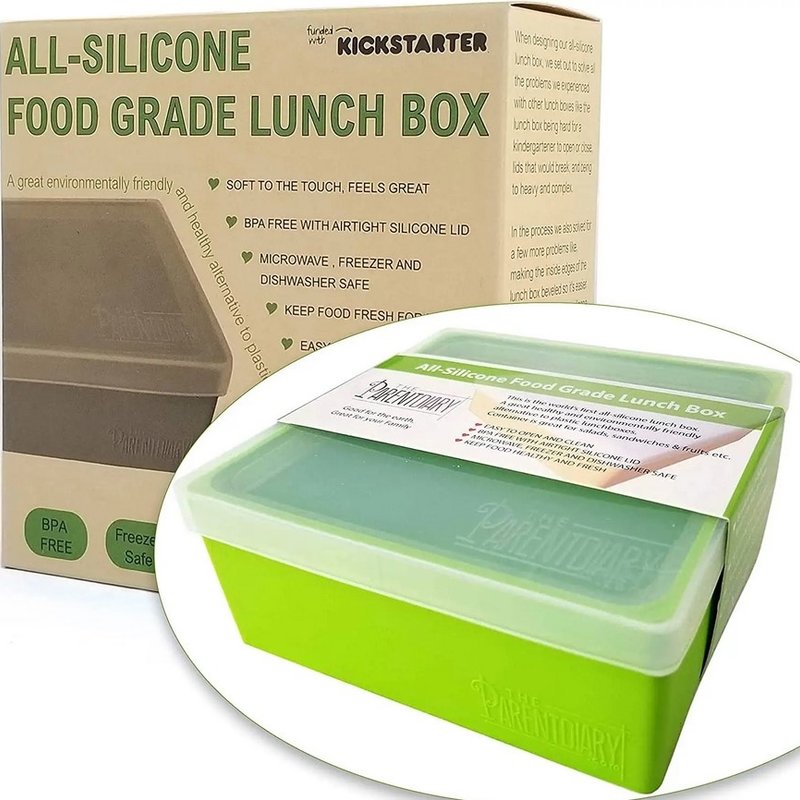 Single Compartment Silicone Lunch Box - Green - Bibs and Kids Boutique